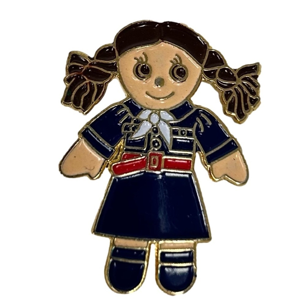 Vintage Girl Pin Brooch 1”